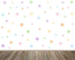 Pastel Watercolour Star Wall Stickers - Hand Drawn Irregular Stars For Kids Room Nursery