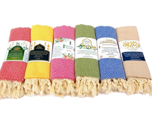 Personalized Turkish Cotton Peshtemal Towel Ramadan, Eid, Wedding Favors - image 1