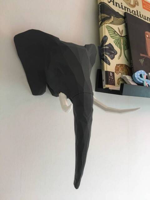 Geometric Elephant Wall Art - Animal Mount- 3D Printed Multiple Colours Available - image 1