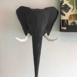 Geometric Elephant Wall Art - Animal Mount- 3D Printed Multiple Colours Available - thumbnail 3