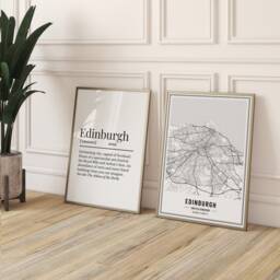 Edinburgh Definition Print Set, Map Prints, Prints For Someone From Edinburgh, Gifts, Scottish Wall Print Gift Idea - thumbnail 1