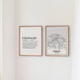 Edinburgh Definition Print Set, Map Prints, Prints For Someone From Edinburgh, Gifts, Scottish Wall Print Gift Idea - thumbnail 3