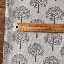 1577. Mulberry Trees Grey On Linen Block Print Linen Look -Cotton Blend Cushion - thumbnail 3