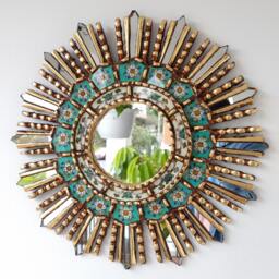 "Peruvian Mirrors ""Lime Turquoise 40 cm"