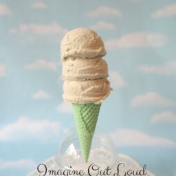 Fake Ice Cream Faux Triple Vanilla Scoop Sugar Cone Decor - thumbnail 2