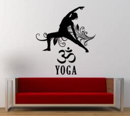 Yoga Om Floral Person Doing Wall Decal Sticker Vinyl Mural Leaving Bedroom Room Home Decor Free Shipping L356 - thumbnail 1