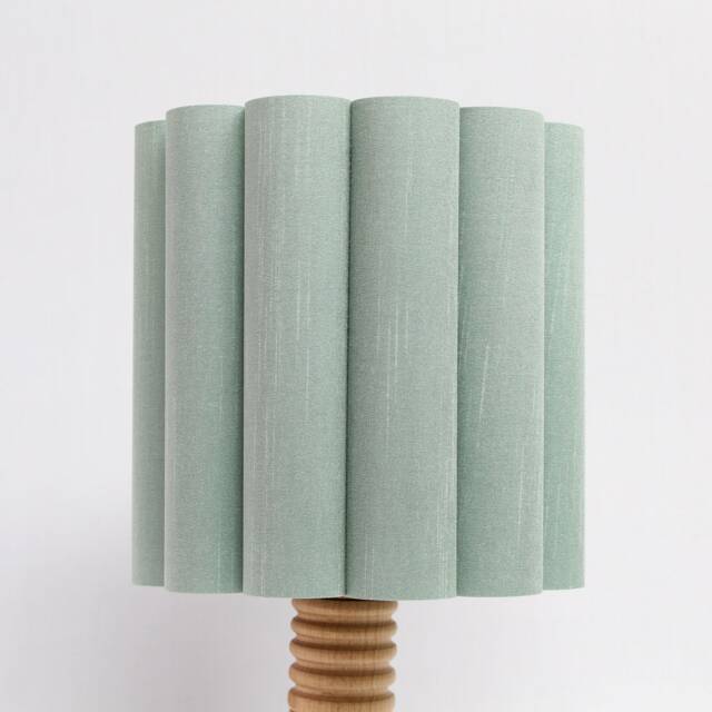 Handmade Aquamarine Fabric Drum Lampshade, Custom Size - image 1