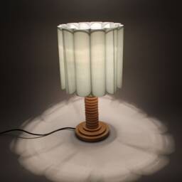 Handmade Aquamarine Fabric Drum Lampshade, Custom Size - thumbnail 4
