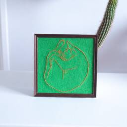 Sleeping Cat Embroidery in Frame, Kitty Cat, Reuse, Recycled Cute Embroidery, Sweet Gift, Wall Art, Let Cats Lie - thumbnail 4