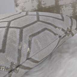 Embroidered Geometric Othello - Bronze - Gold Luxury Metallic Thread Double-Sided Sofa & Bed Decor Rectangle/Lumbar - thumbnail 2