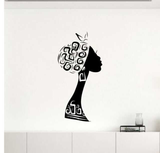African Girl Wall Decal Africa Woman Vinyl Sticker Murals Interior Decor Art - 5Afg9 - image 1