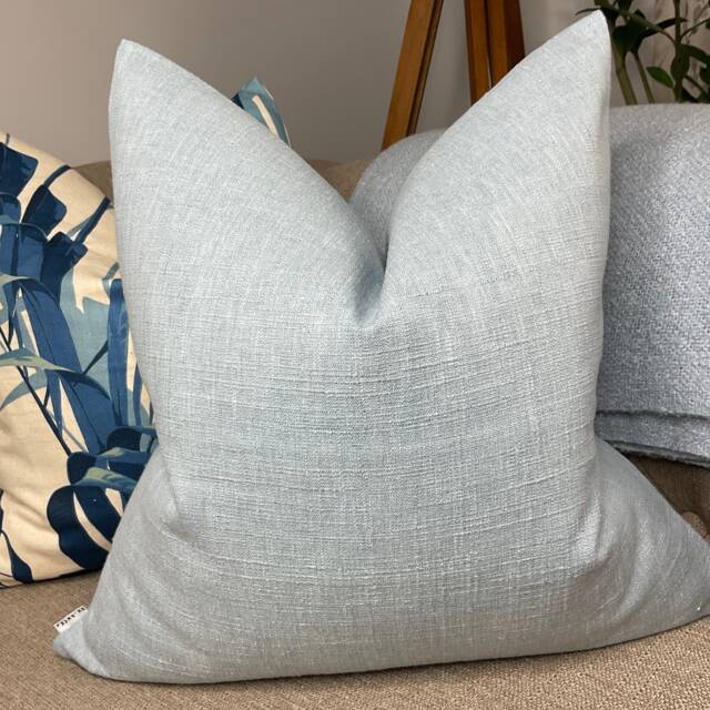 John Lewis & Partners Fabric - Cotton Blend Cushion Pillow Cover, Double Sided Baby Blue Handmade in UK - image 1