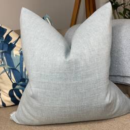 John Lewis & Partners Fabric - Cotton Blend Cushion Pillow Cover, Double Sided Baby Blue Handmade in UK - thumbnail 1
