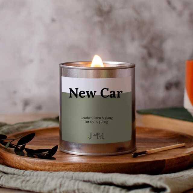 New Car Smell Crackle Wick Candle, Driving Inspired Scent - image 1