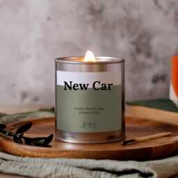 New Car Smell Crackle Wick Candle, Driving Inspired Scent - thumbnail 1