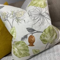 Contemporary Green - Grey Leaves Design Pillow Cover, Scatter Cushion Modern Cover For Sofa Or Bed , Size 18 - thumbnail 4