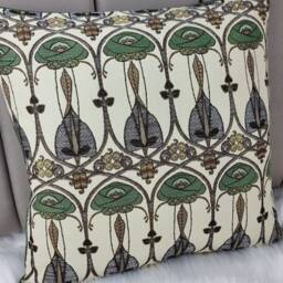 Mackintosh Art Deco Cushion Cover Belle Epoque Rose Green Pillow Sham Charles Rennie Square Nouveau 1920S Scottish Style - thumbnail 3