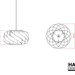Walnut Pendant Light - Handmade Mid-Century Hanging Lamp Modern Wooden Lighting Natural Home Decor - thumbnail 4