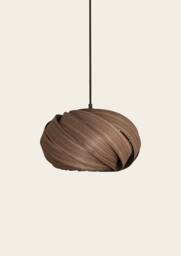 Walnut Pendant Light - Handmade Mid-Century Hanging Lamp Modern Wooden Lighting Natural Home Decor
