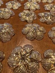 Rosette Or Flowers, Spare Parts For Chandeliers, Mirrors & Ceiling Lights, in Murano Blown Glass, Gold Dust - thumbnail 2