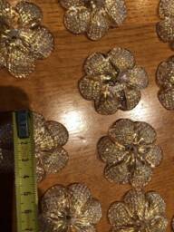 Rosette Or Flowers, Spare Parts For Chandeliers, Mirrors & Ceiling Lights, in Murano Blown Glass, Gold Dust - thumbnail 3