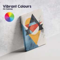 Colourful Abstract Geometric Shapes Modern Minimalist Canvas Wall Art Print Decor Picture Ready To Hang - thumbnail 4