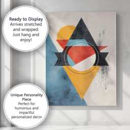 Colourful Abstract Geometric Shapes Modern Minimalist Canvas Wall Art Print Decor Picture Ready To Hang - thumbnail 3