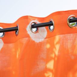 Orange Daisy Tie Dye Cotton Sheer Curtain, Cotton Curtains, Curtain Panels, Lightweight Curtains, Curtains & Drapes - thumbnail 2