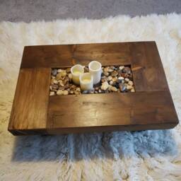 Rustic Handmade Solid Wood Sleeper Coffee Table Medium - thumbnail 2
