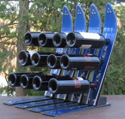 Double D Recycled Snow Ski Wine Rack