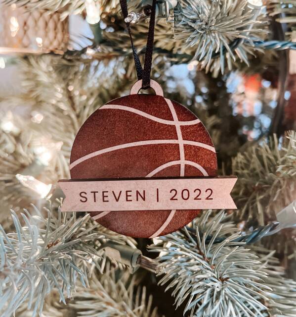 Customized Basketball Ornament - Custom Christmas Baller Personalized - image 1