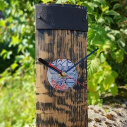 Whisky Barrel Slim Clock With Japanese Kimono Silk - thumbnail 2