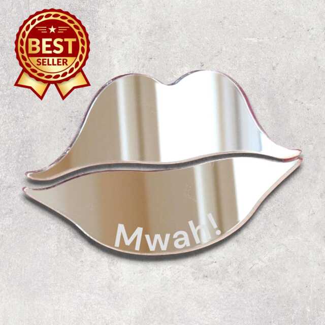 Lips Acrylic Mirror Wall Art Engraved Options - image 1
