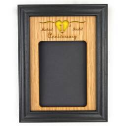 Personalized 1st Anniversary Picture Frame - 5x7 Holds 3x5 Photo 1 Year Wedding Gift With Names - thumbnail 2