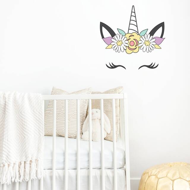 Unicorn Head Wall Decal - Nursery Decor, Kids Room - image 1