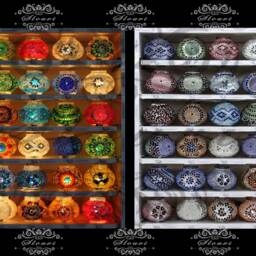 9 Ball Turkish Sultan Mosaic Chandelier Multi-Color - thumbnail 4