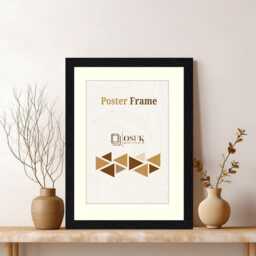 Black Mdf Wood Finish Photo Frame With Mounts - Landscape Portrait Gallery Wall Art - thumbnail 1