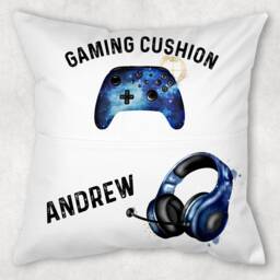Personalised Pocket Gamers Cushion, Choice Of 2 Controllers Ideal Gift For Gaming Enthusiasts - thumbnail 3