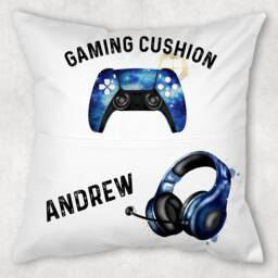 Personalised Pocket Gamers Cushion, Choice Of 2 Controllers Ideal Gift For Gaming Enthusiasts - thumbnail 2