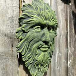 stone Garden Wiccan Green Man Wall Plaque Ornament - thumbnail 3