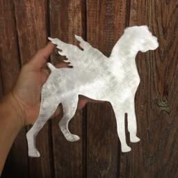 Boxer Angel, Dog Guardian Angel Christmas Tree Topper, Pet Memorial, Wreath Decoration, Holiday Aluminum, Lover Gift, Metal - thumbnail 2