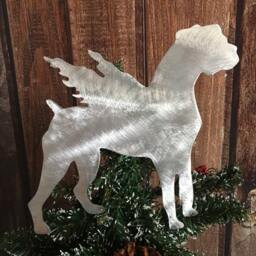 Boxer Angel, Dog Guardian Angel Christmas Tree Topper, Pet Memorial, Wreath Decoration, Holiday Aluminum, Lover Gift, Metal