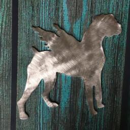 Boxer Angel, Dog Guardian Angel Christmas Tree Topper, Pet Memorial, Wreath Decoration, Holiday Aluminum, Lover Gift, Metal - thumbnail 3