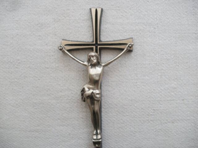 Catholic Crucifix Jesus Cross Wall Art Christian Decor Solid Brass Hanging Gifts Religious Home Large - image 1