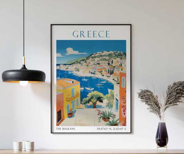 Greece Travel Print, Poster, Wall Art, Gift, Vacation Decor - image 1