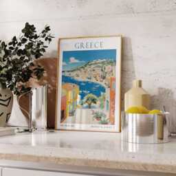 Greece Travel Print, Poster, Wall Art, Gift, Vacation Decor - thumbnail 2