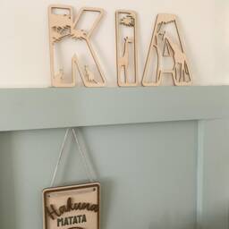 Hakuna Matata Sign, Matata Wall Art, Safari Theme Nursery Decor, Bedroom Decor Pennant Flag, Wooden Art - thumbnail 3