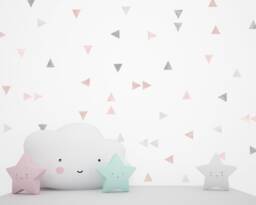 Watercolor Triangle Wall Decals Grey & Pink Geometric Nursery Decor
