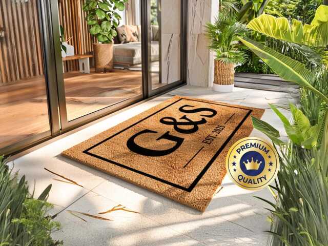 Minimalist Personalized Doormat - Custom Name Welcome Mat Perfect Housewarming Gift - image 1