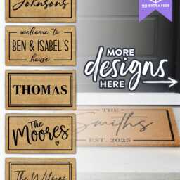 Minimalist Personalized Doormat - Custom Name Welcome Mat Perfect Housewarming Gift - thumbnail 2